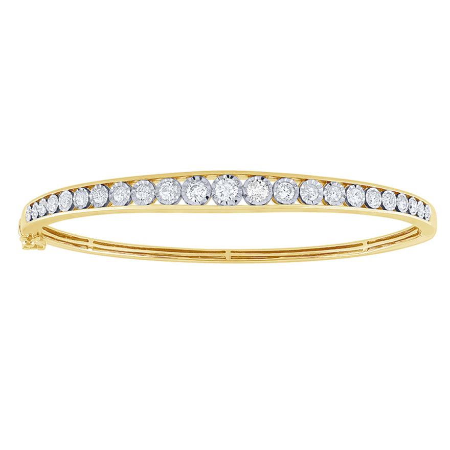 0.25 CT. T.W. Diamond Bypass Bangle in 10K Gold | Peoples Jewellers