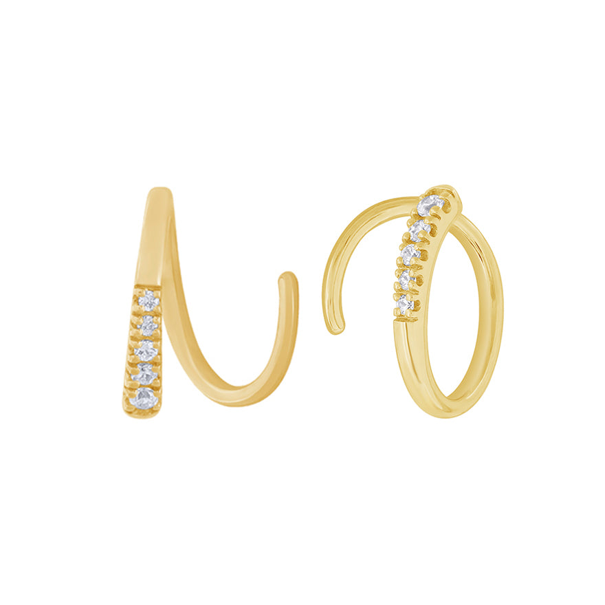 10K Yellow Gold Swirl Diamond Earrings (0.06 ct tw) – Ann-Louise Jewellers