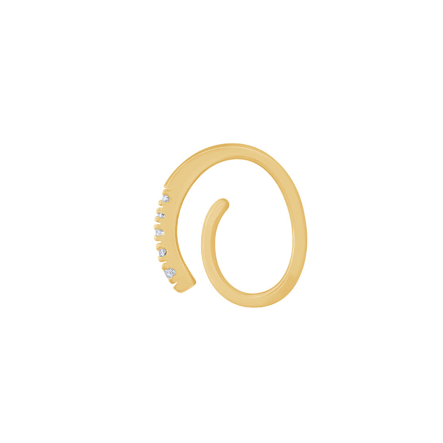 10K Yellow Gold Swirl Diamond Earrings (0.06 ct tw)
