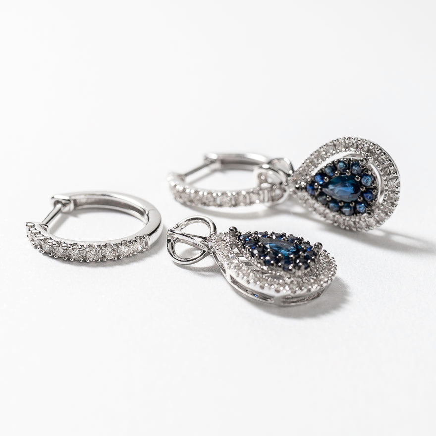 Pear sale sapphire earrings