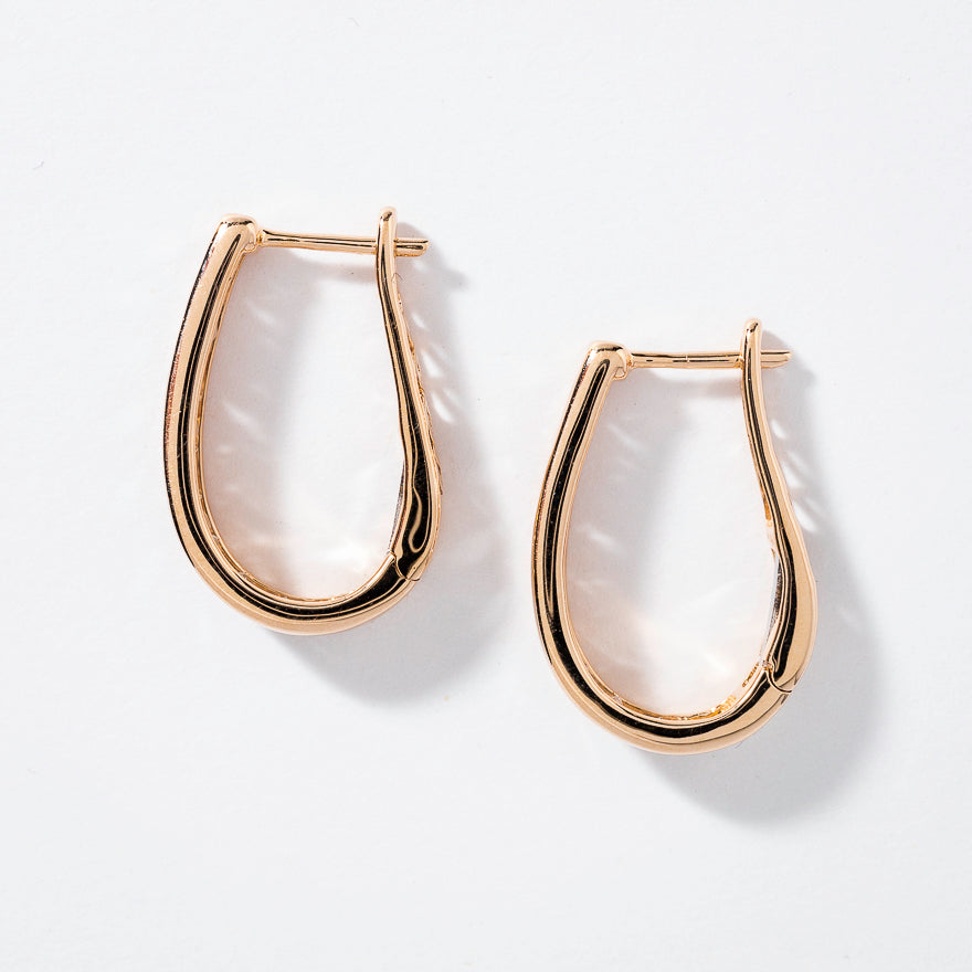 Channel Set J Hoop Earrings in 10K Gold (1.50 ct tw