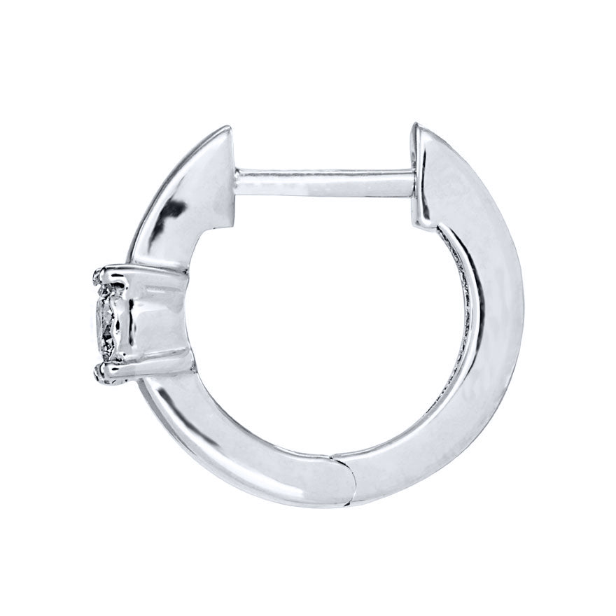 Diamond Hoop Earrings In 10K White Gold (0.13 ct tw)