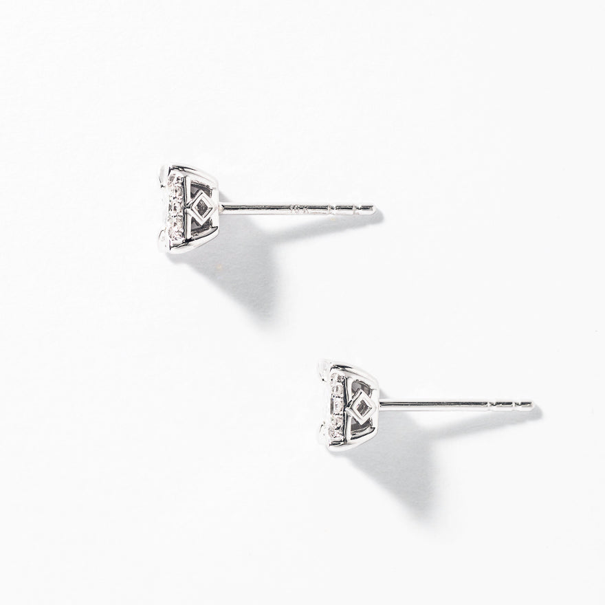 Princess Cut Diamond Stud Earrings in 10K White Gold (0.52 ct tw)