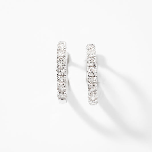 Diamond Hoop Earrings in 10K White Gold (1.00 ct tw)