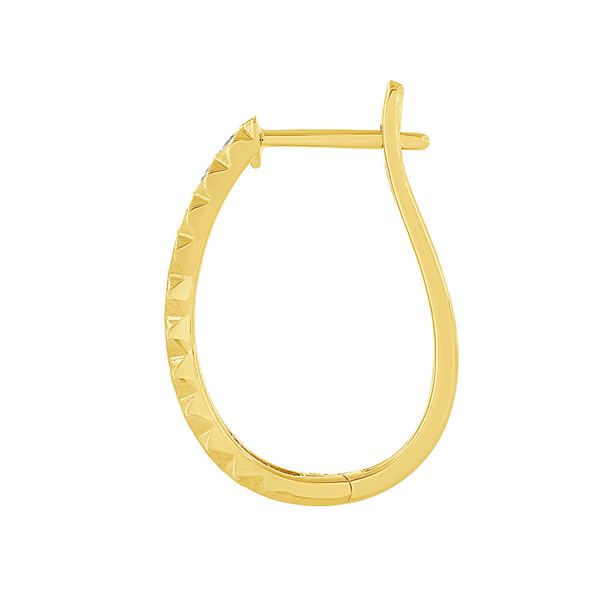 Diamond Cluster Hoop Earrings in 10K Yellow Gold (0.50 ct tw)