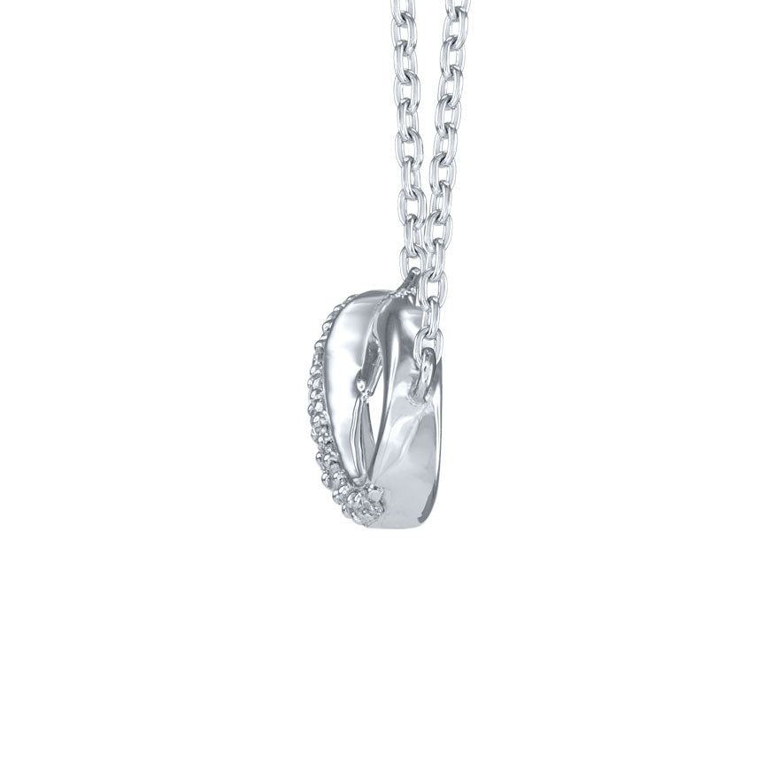 Pavé-Set Diamond Infinity Necklace In 10K White Gold (0.08 ct tw)