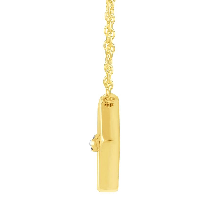 Honey Bee Diamond Pendant Necklace in 10K Yellow Gold (0.025 ct tw)