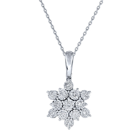 -Aria- Star Diamond Pendant Necklace In 10K White Gold (0.50 ct tw)