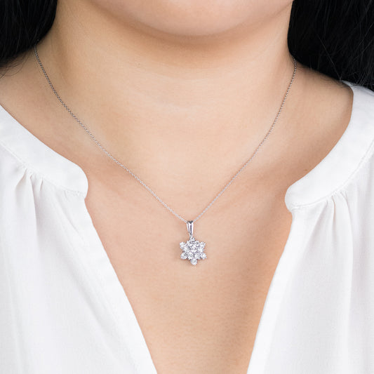 -Aria- Star Diamond Pendant Necklace In 10K White Gold (0.50 ct tw)
