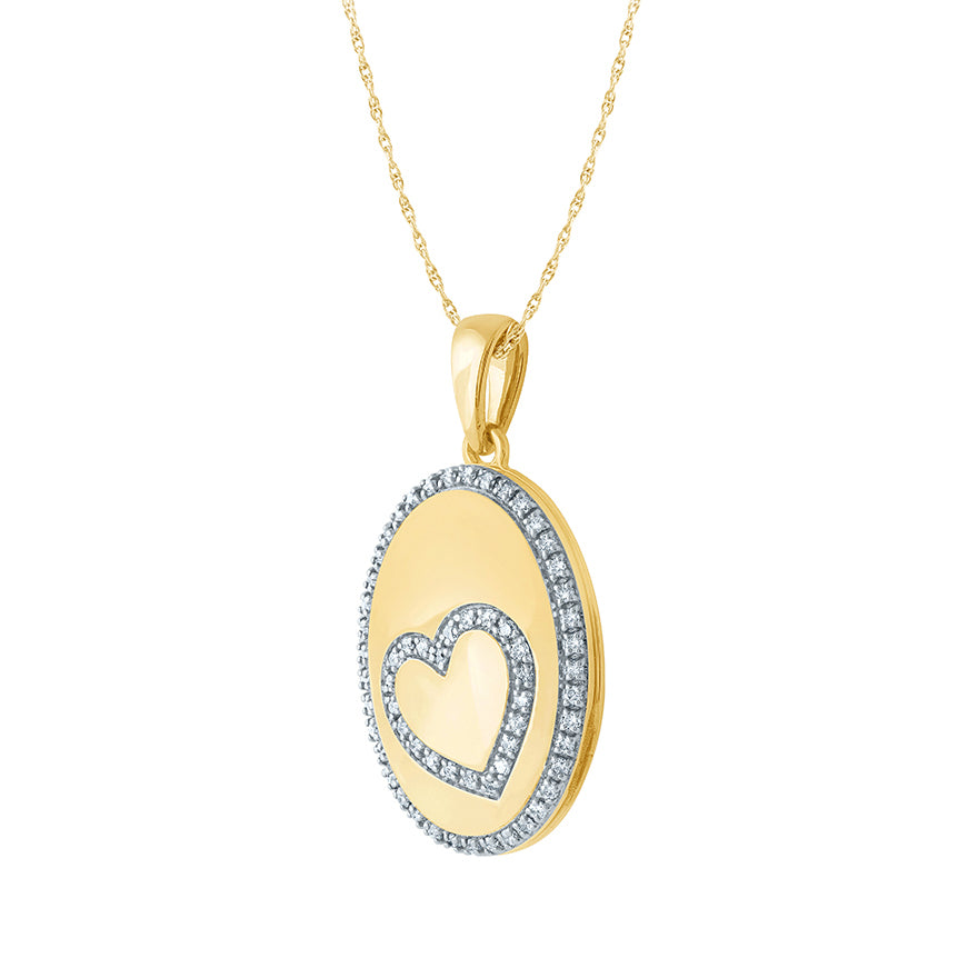 Diamond Locket Necklace in 10K Yellow Gold (0.25ct tw)