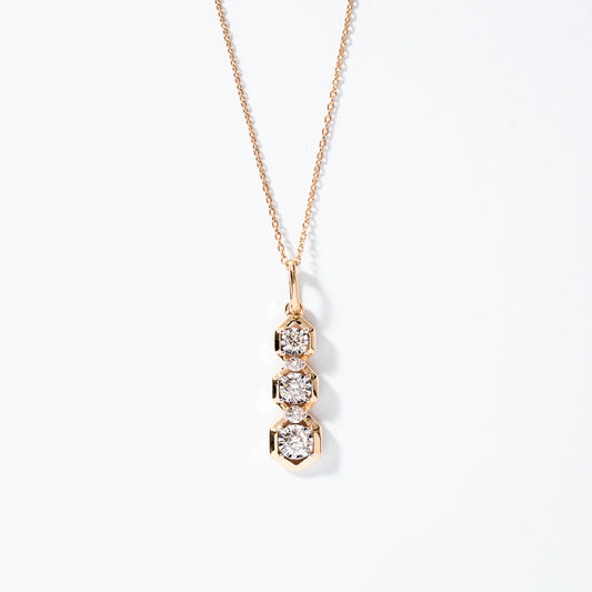 Vertical Diamond Pendant in 10K Yellow and White Gold (0.40 ct tw)