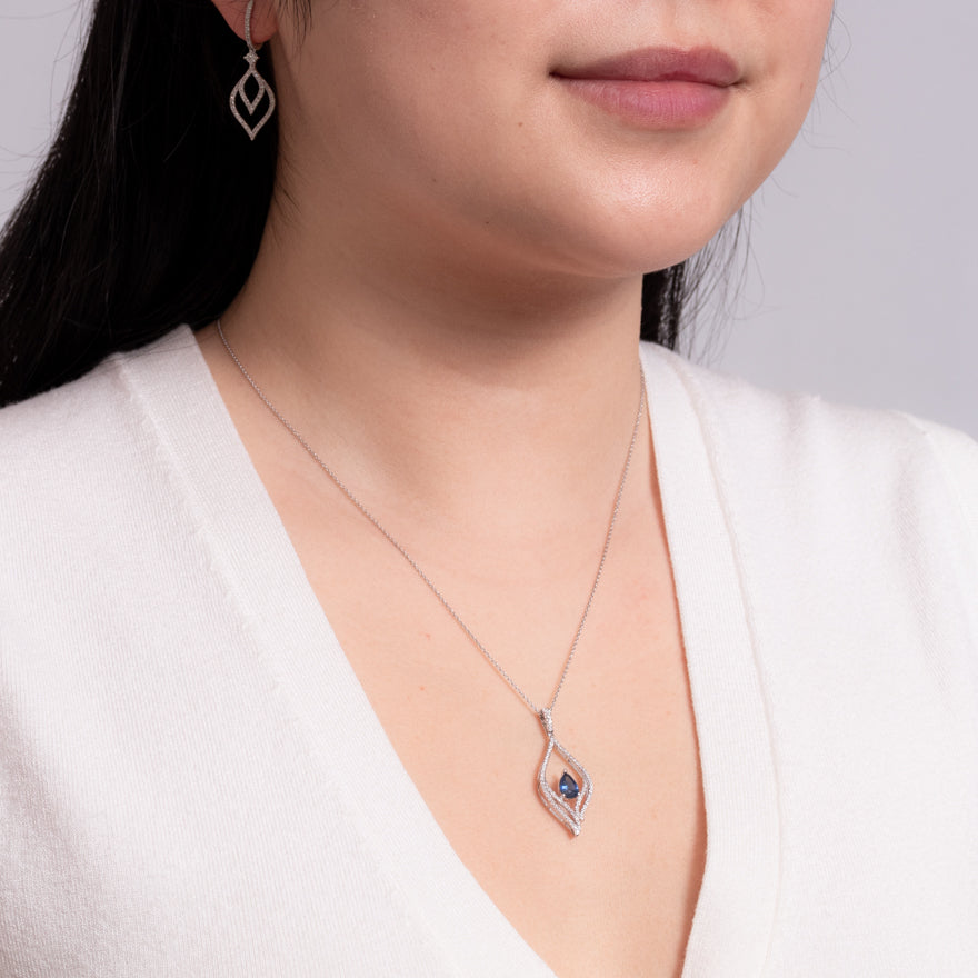 Pear shaped clearance sapphire pendant