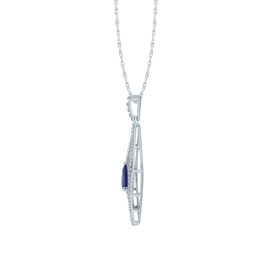 Pear shaped deals sapphire pendant