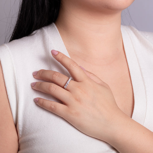 Claw Set Diamond Anniversary Ring in 14K White Gold (1.00 ct tw)