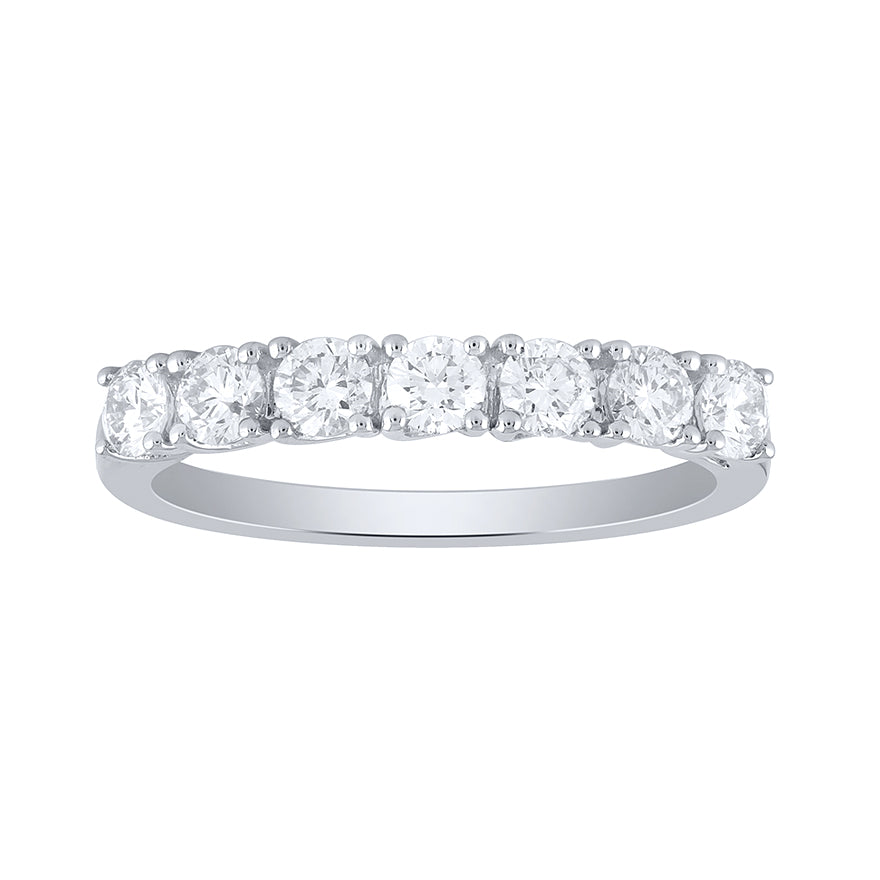 Claw Set Diamond Anniversary Ring in 14K White Gold (0.75 ct tw)