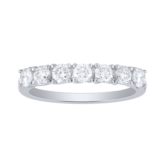 Claw Set Diamond Anniversary Ring in 14K White Gold (0.75 ct tw)