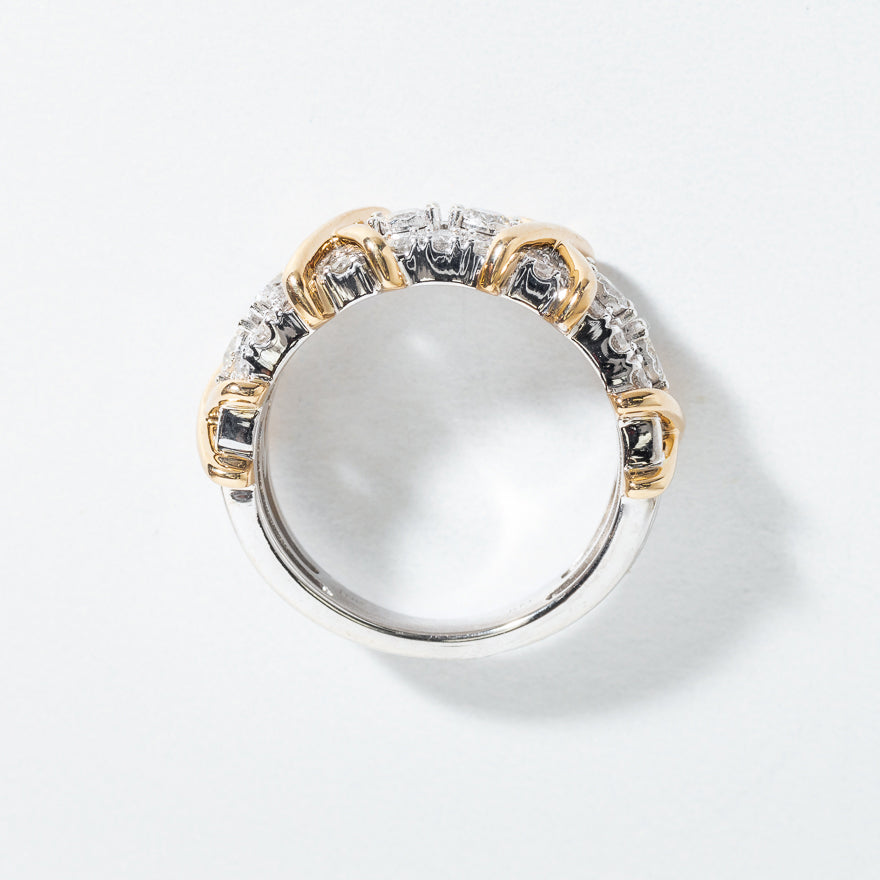 Diamond Dinner Ring in 10K White and Yellow Gold (1.00 ct tw)
