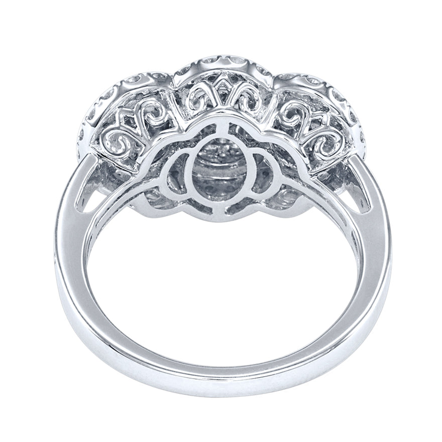 - Mira - Oval Halo Diamond Cluster Ring in 10K White Gold (1.00 ct tw)