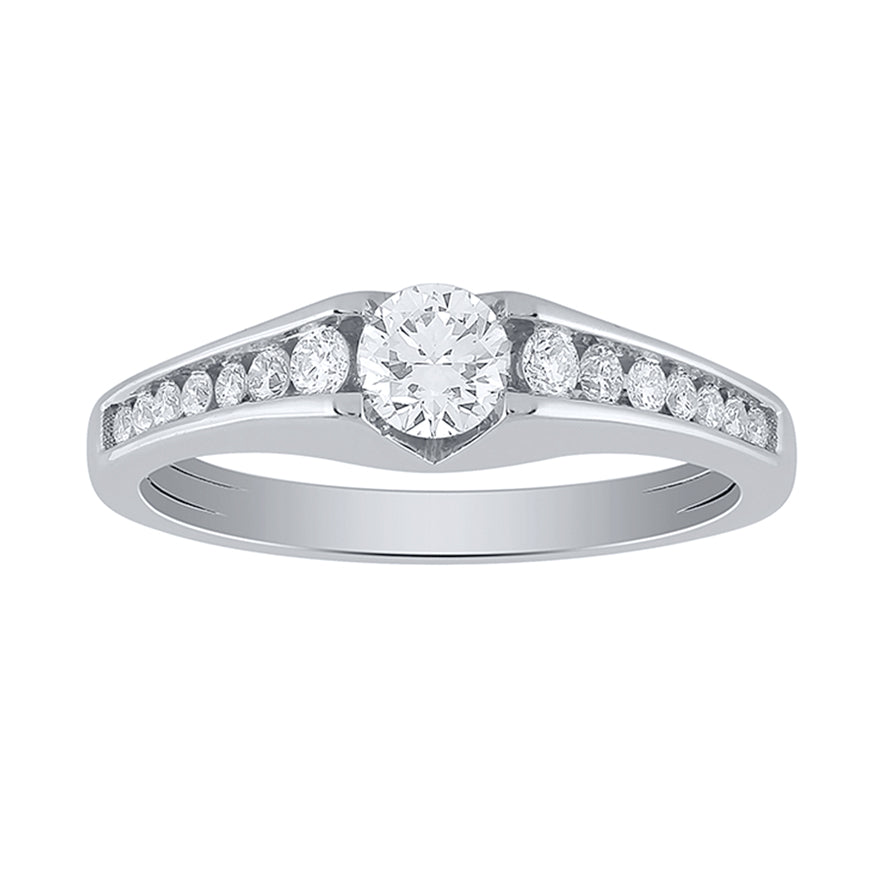 Diamond Engagemen Ring 10K White Gold (0.50 ct tw)