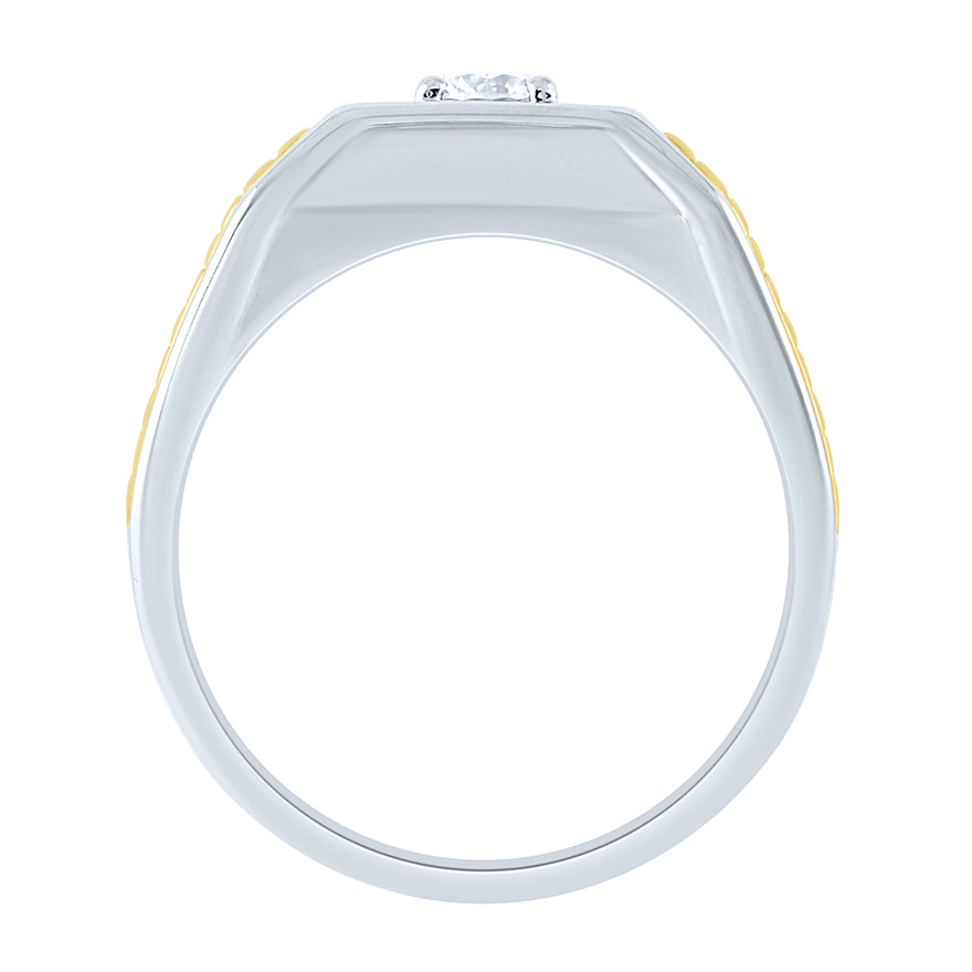 Two-Tone Men’s Diamond Ring 10K White and Yellow Gold (0.40 ct tw)