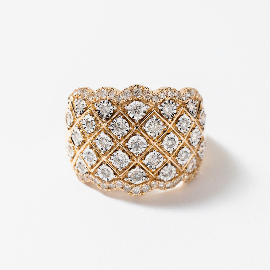 Diamond Cluster Ring in 10K Yellow Gold (0.75 ct tw)