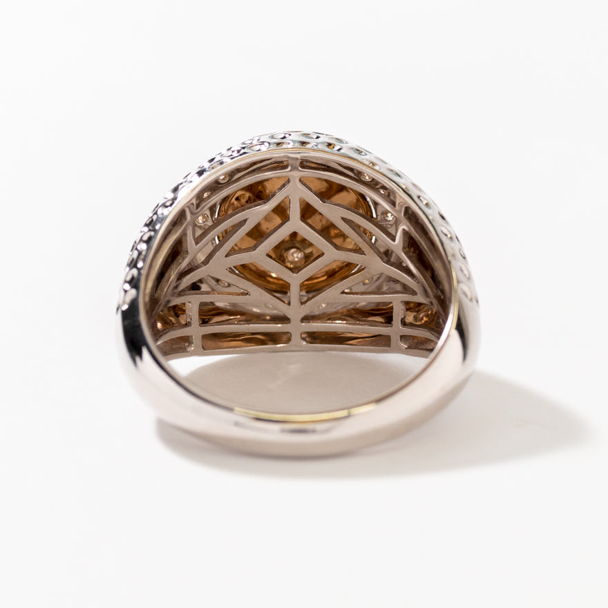 Mens Diamond Golf Ring in 10K Yellow and White Gold (0.50 ct tw