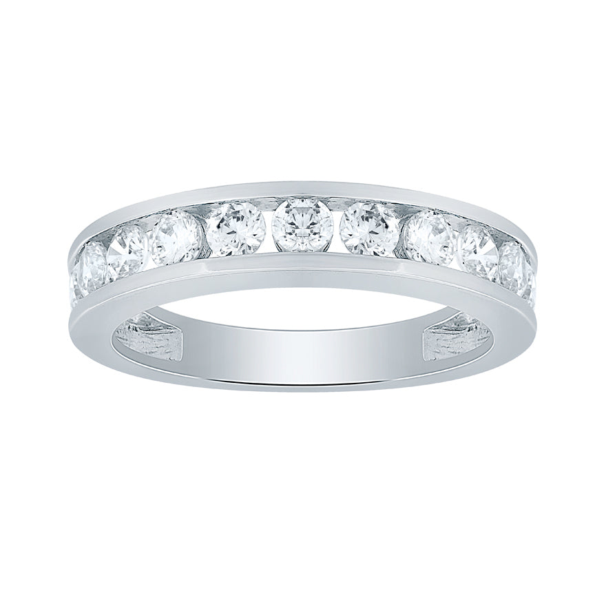 Channel Set Diamond Anniversary Ring in 14K White Gold (1.00 ct tw)