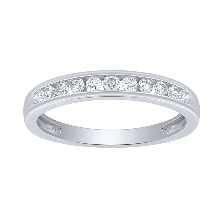 Channel Set Diamond Band in 14K White Gold (0.25 ct tw)