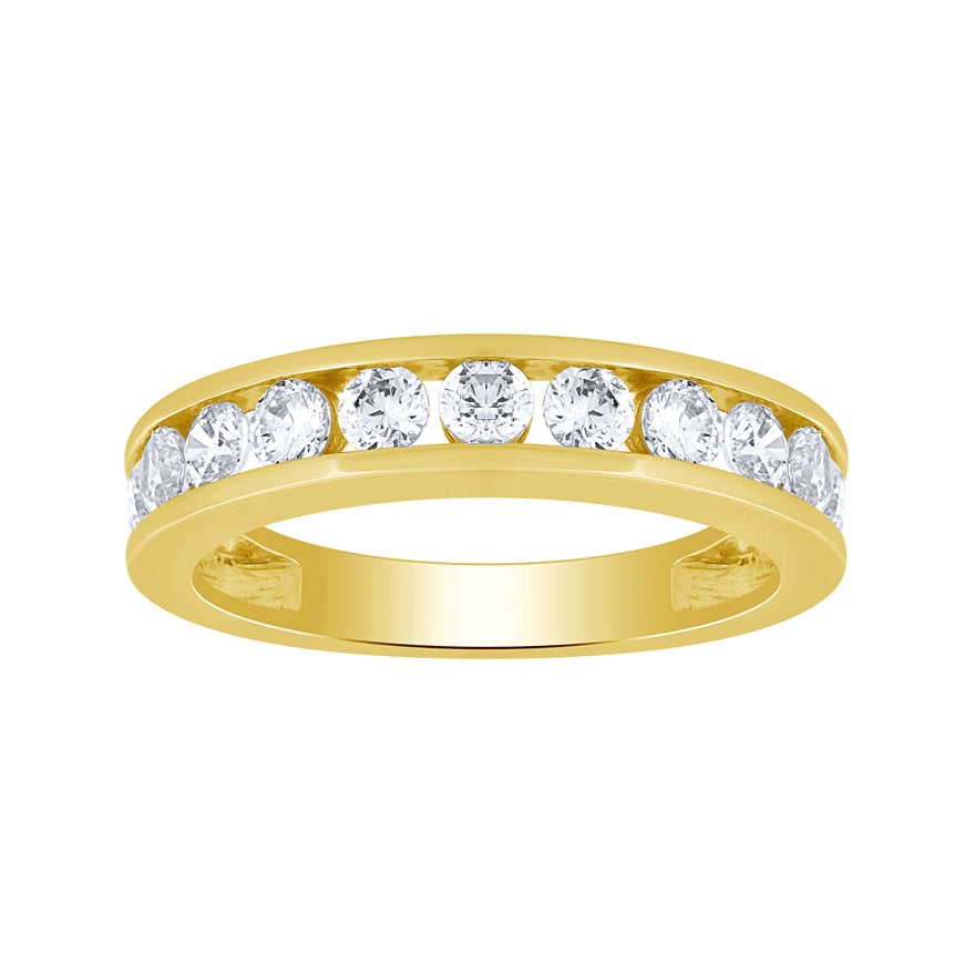 Channel Set Diamond Anniversary Ring in 14K Yellow Gold (1.00 ct