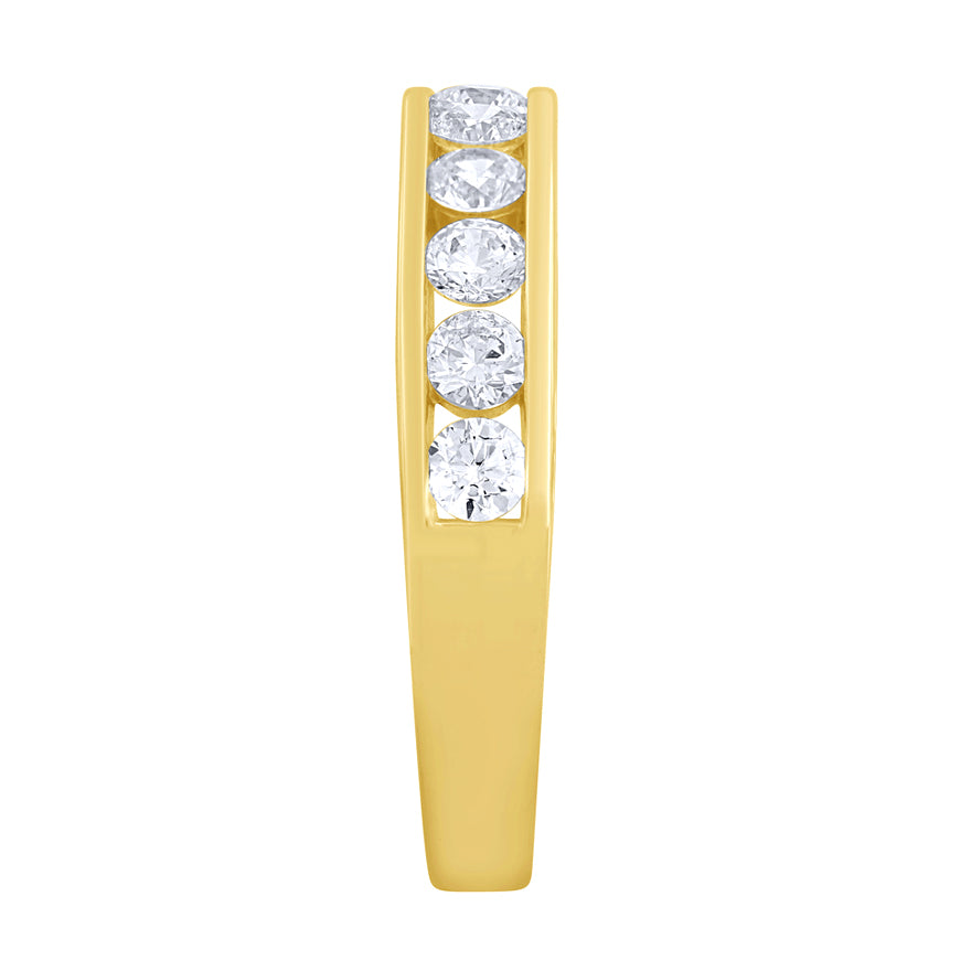 Channel Set Diamond Anniversary Ring in 14K Yellow Gold (1.00 ct tw)