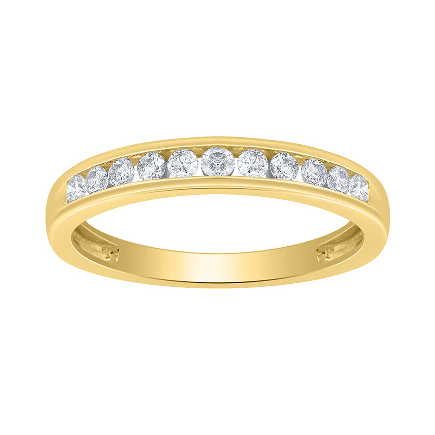 Channel Set Diamond Anniversary Ring in 14K Yellow Gold (0.25 ct tw)