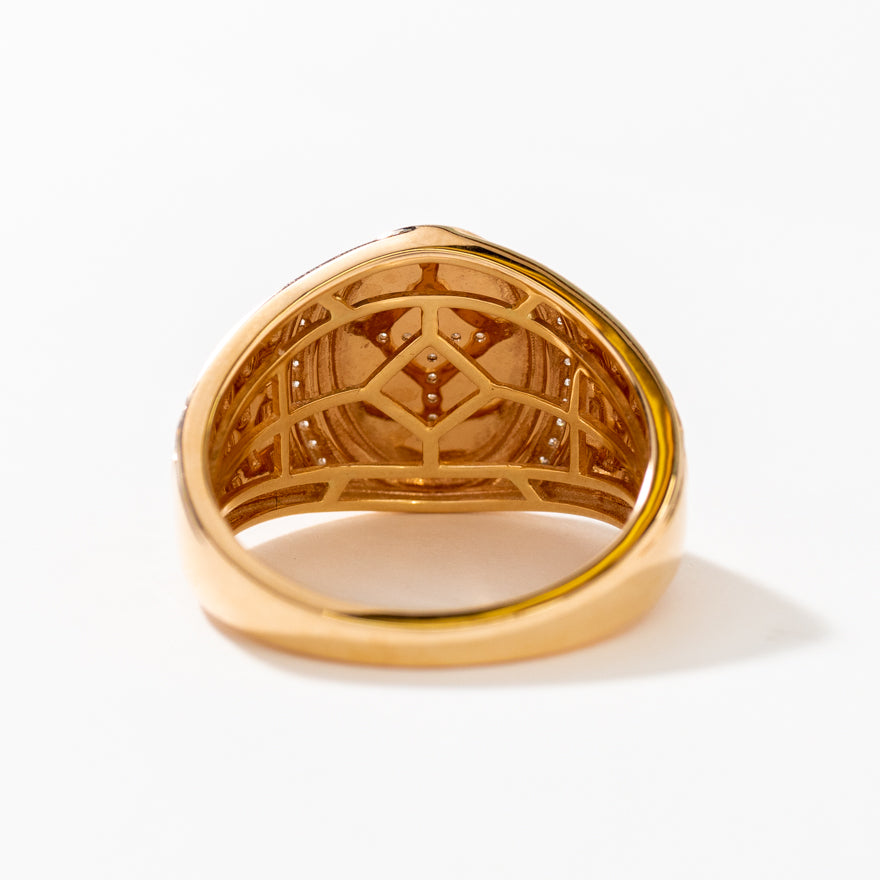 Men's Diamond Cross Ring in 10K Yellow Gold (0.16 ct tw)