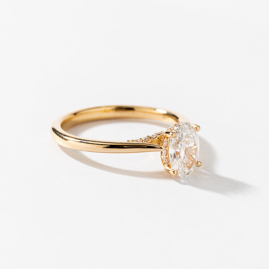Oval Diamond Engagement Ring in 14K Yellow Gold (1.03 ct tw)