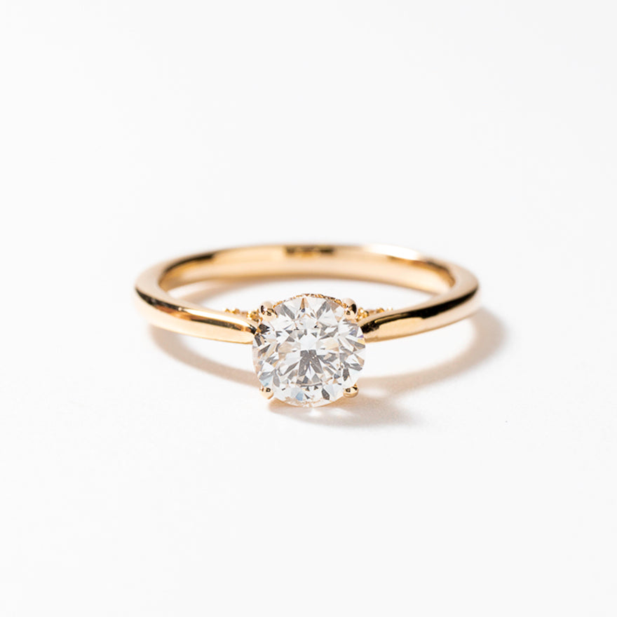Round Diamond Engagement Ring in 14K Yellow Gold ct tw