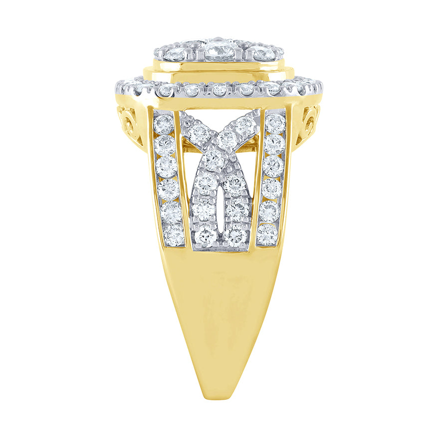 Diamond Cluster Ring in 10K Yellow Gold (2.00 ct tw)