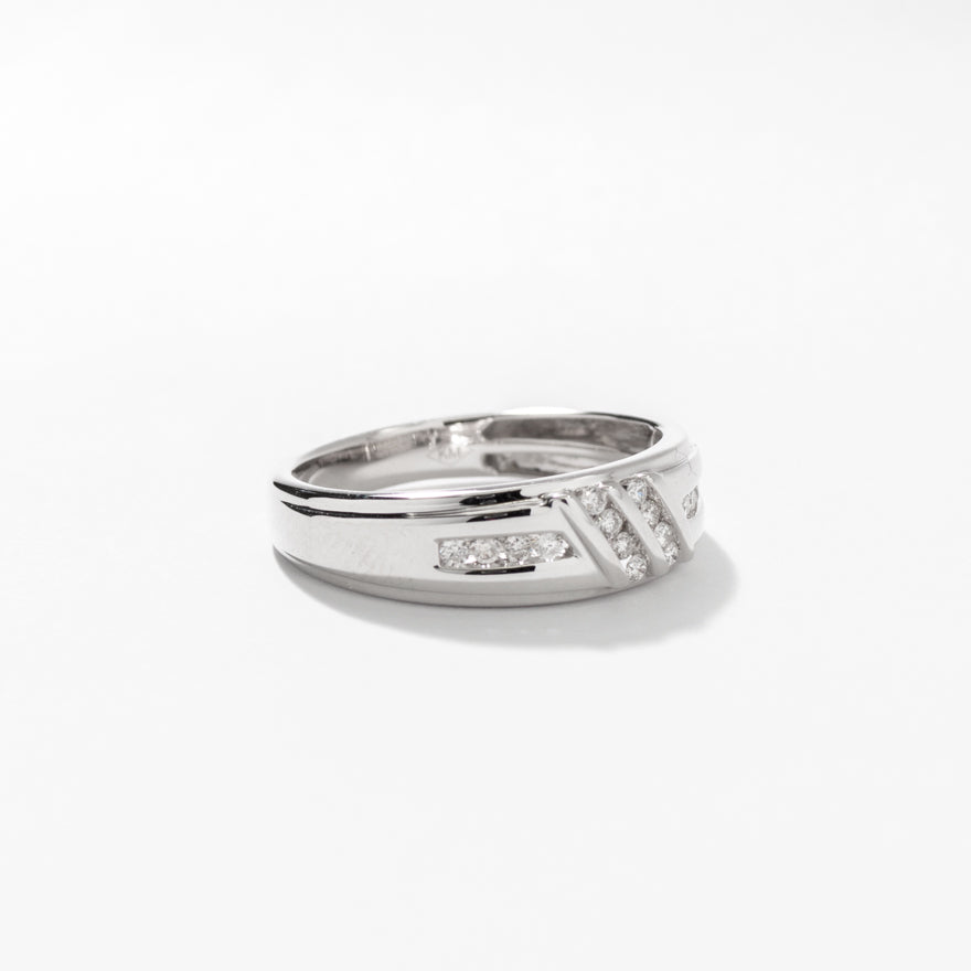 Men’s Diamond Wedding Band 10K White Gold (0.24 ct tw)