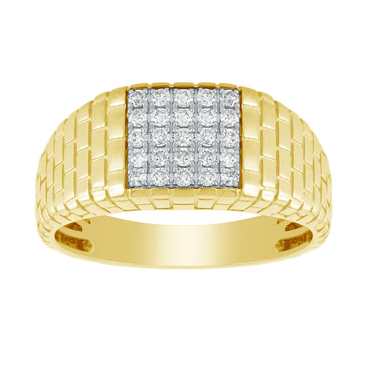 Men’s Diamond Ring in 10K Yellow and White Gold (0.40 ct tw)