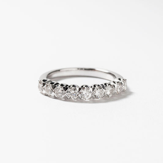 Diamond Anniversary Band With Heart Shaped Prongs in 14K White Gold (1.00 ct tw)