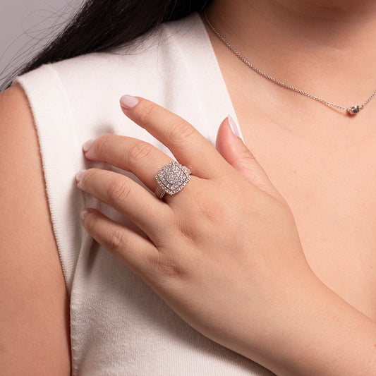 Diamond Cluster Ring in 10K Rose and White Gold (2.00 ct tw)