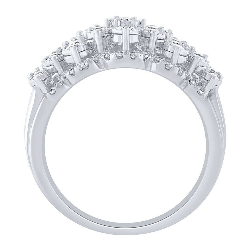 - Majestic - Diamond Cluster Ring in 10K White Gold (1.00 ct tw)