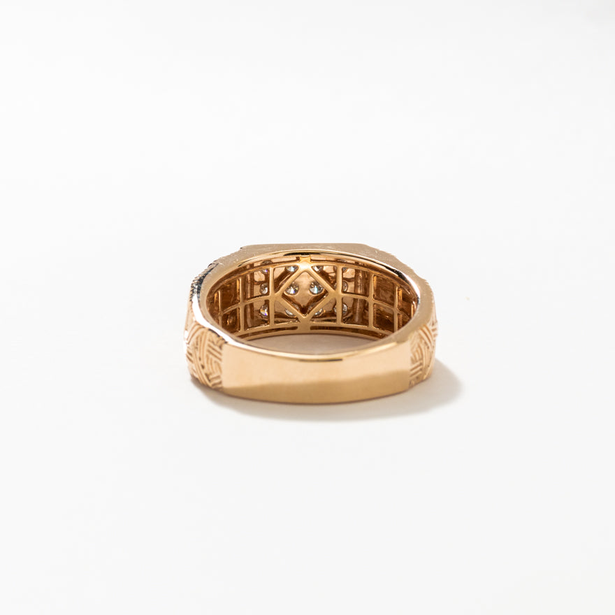 Men’s Woven Pattern Diamond Ring In 10K Yellow Gold  (0.50 ct tw)
