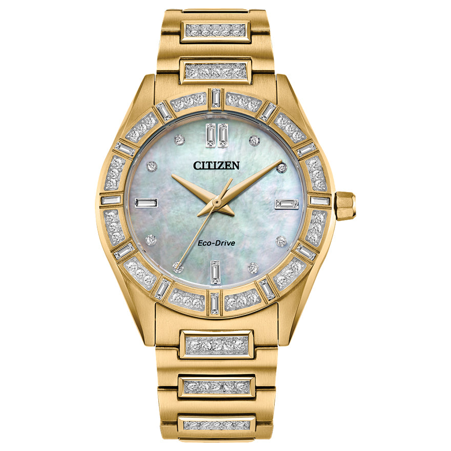 Citizen Eco-Drive Silhouette Gold Tone Stainless Steel Watch | EM1022-51D