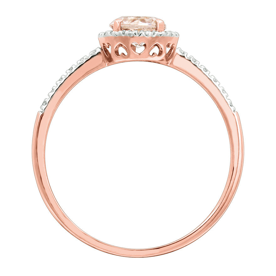 Morganite Ring with Diamond Accents in 14K Rose Gold