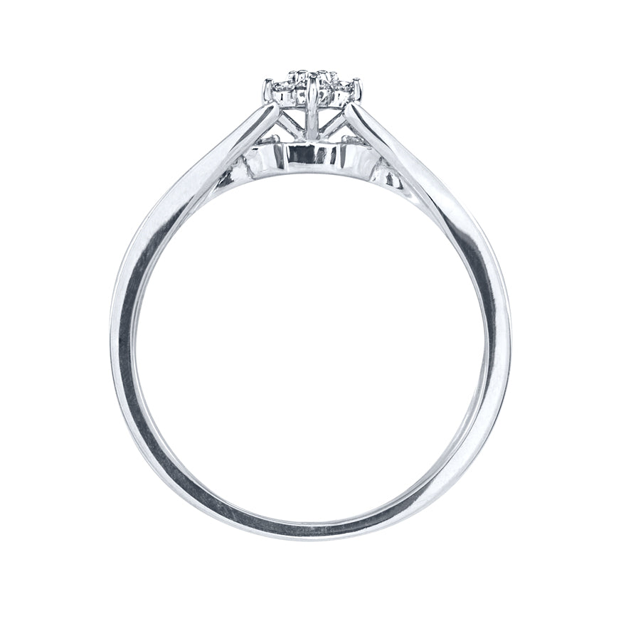 Petite Diamond Cluster Ring 10K White Gold (0.12 ct tw)