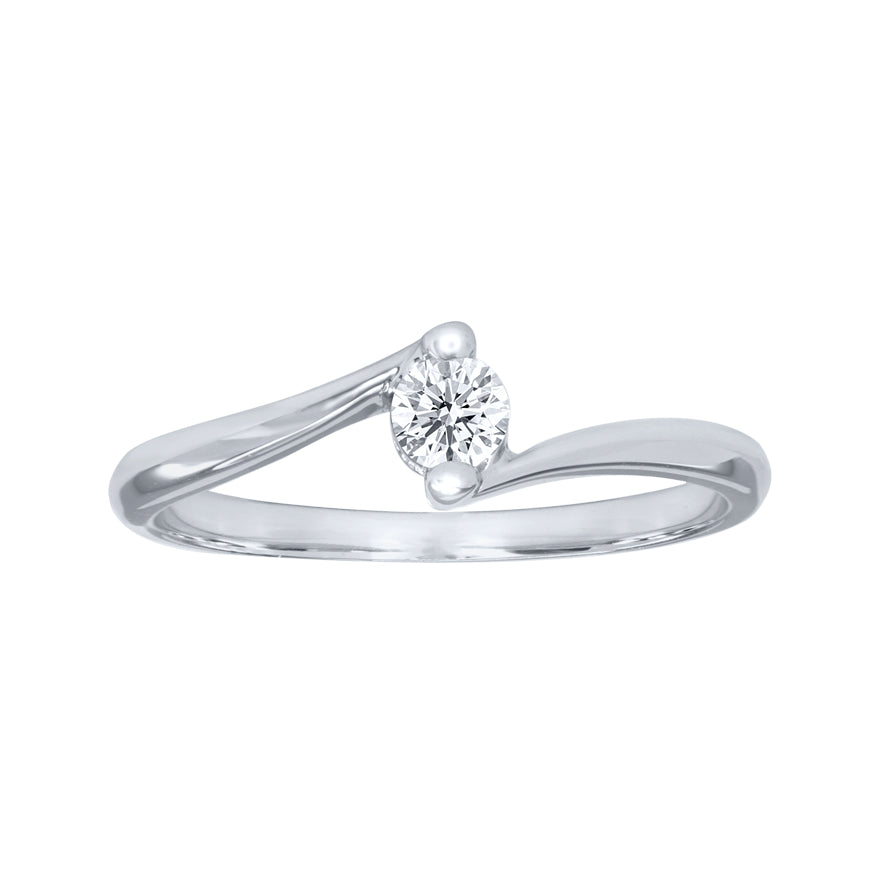 10K White Gold Solitaire Diamond Promise Ring (0.15 ct tw)