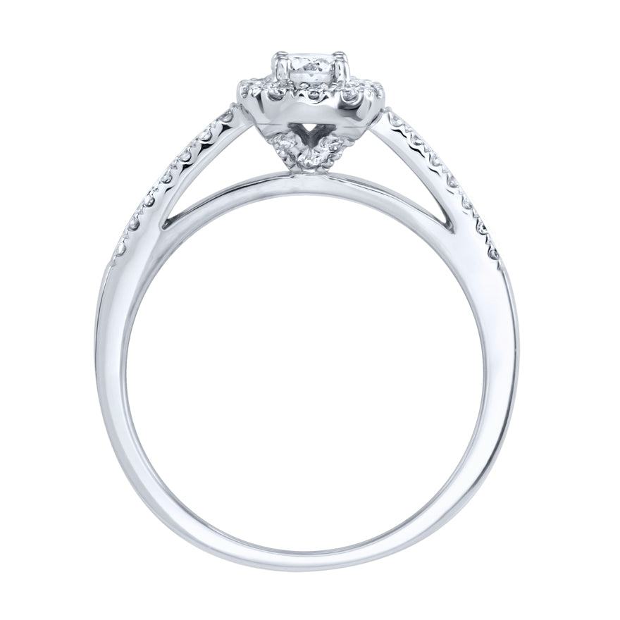 Diamond Halo Engagement Ring in 10K White Gold (0.50 ct tw)
