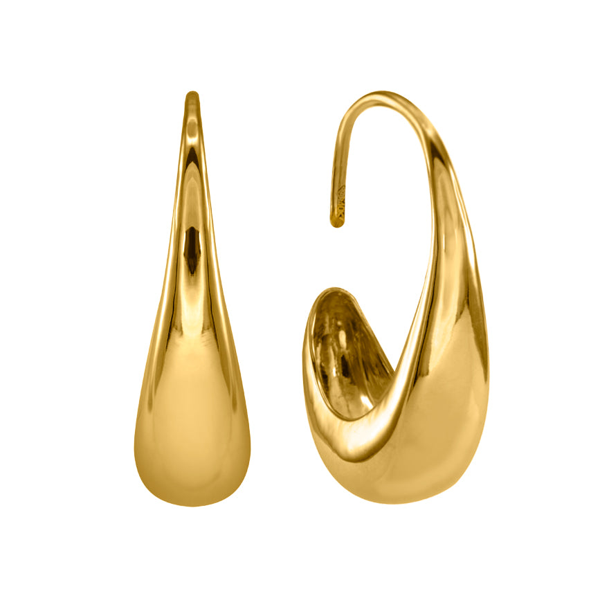 Water Droplet Earrings in 10K Yellow Gold