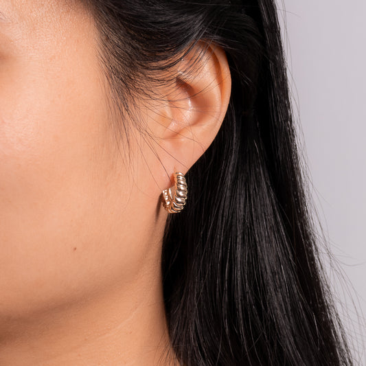 Twist Hook Earrings in 10K Yellow Gold