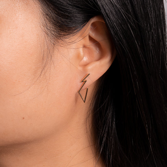 Lightning Hook Earrings in 10K Yellow Gold