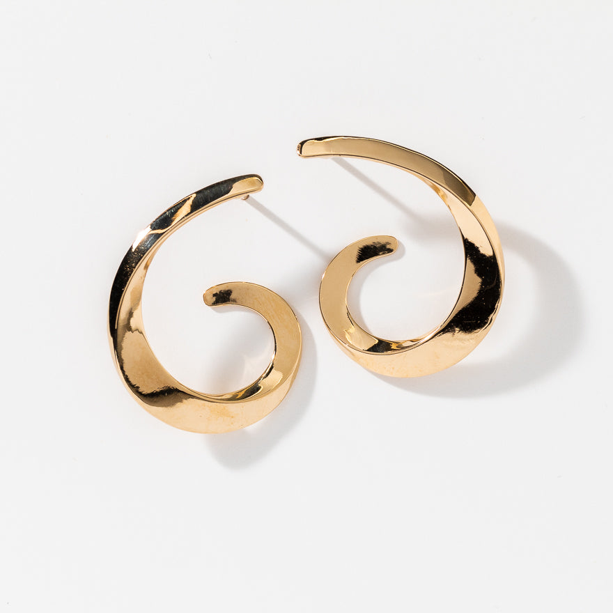 Swirl Earrings in 10K Yellow Gold